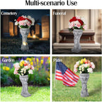 Solar Cemetery Vase for Grave, Praying Angel with Spike