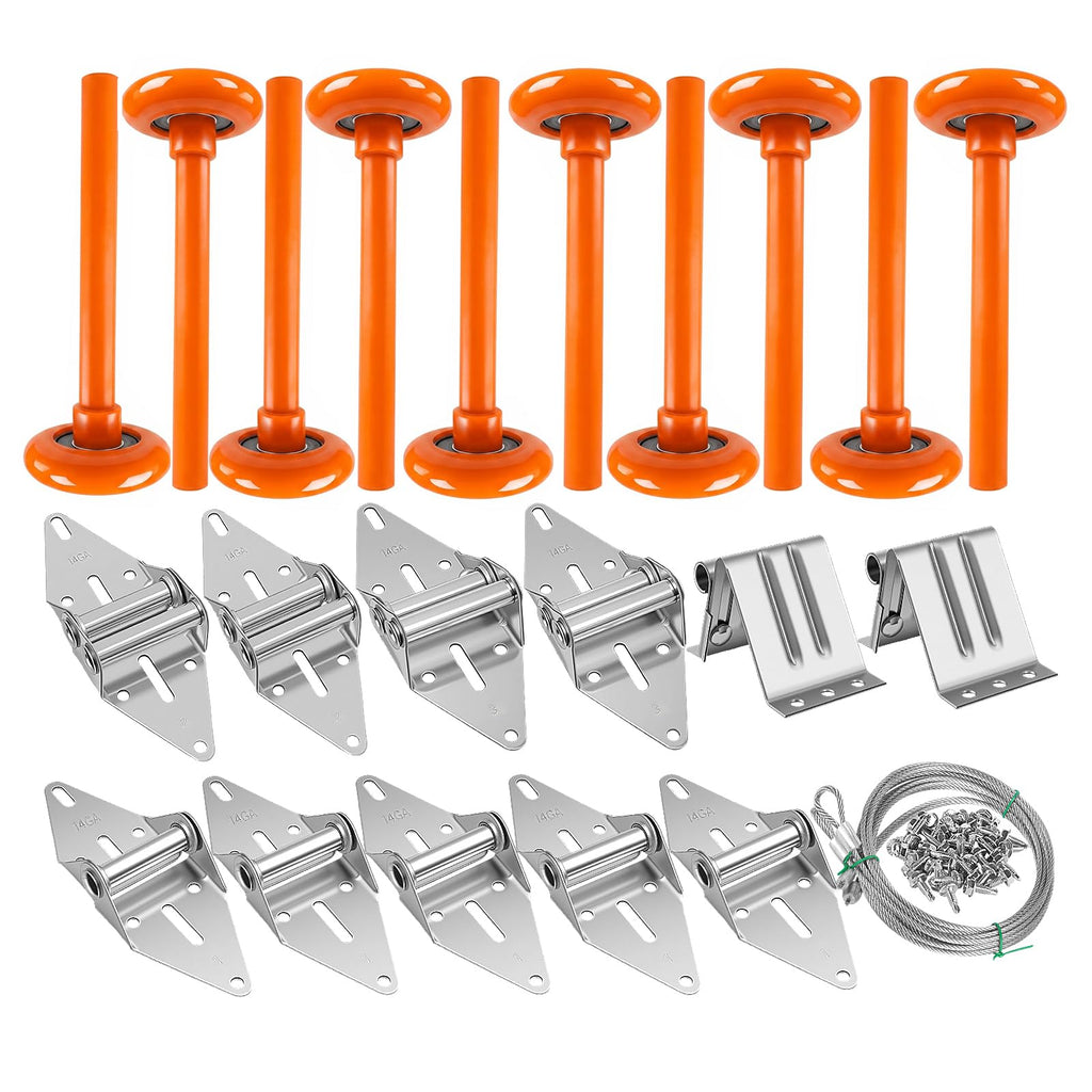 EXERAUO Garage Door Hardware Kit for 7 Ft High Doors, Quiet Nylon Rollers