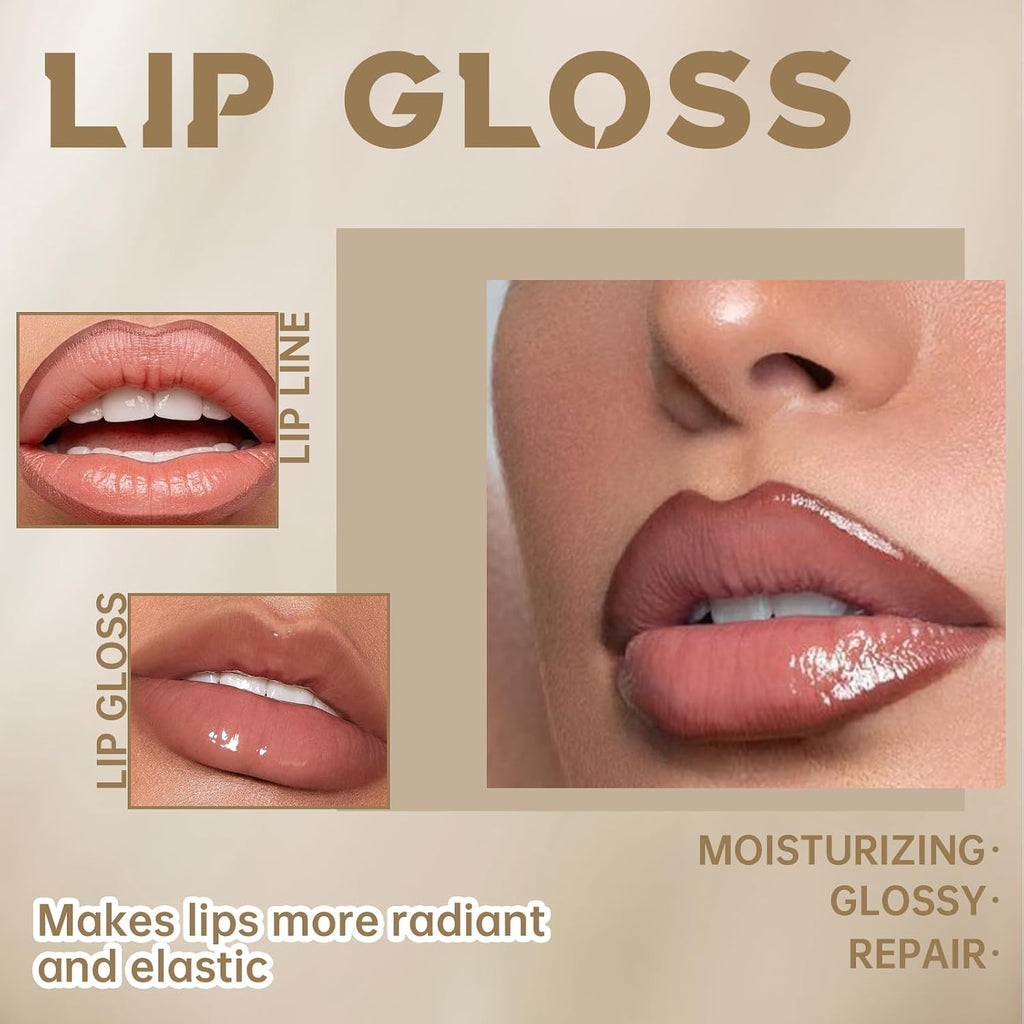 Peel Off Lip Liner Stain Tattoo, Long Lasting Waterproof Lip Stain Peel off, Tattoo Nude Lip Liner and Lip Gloss