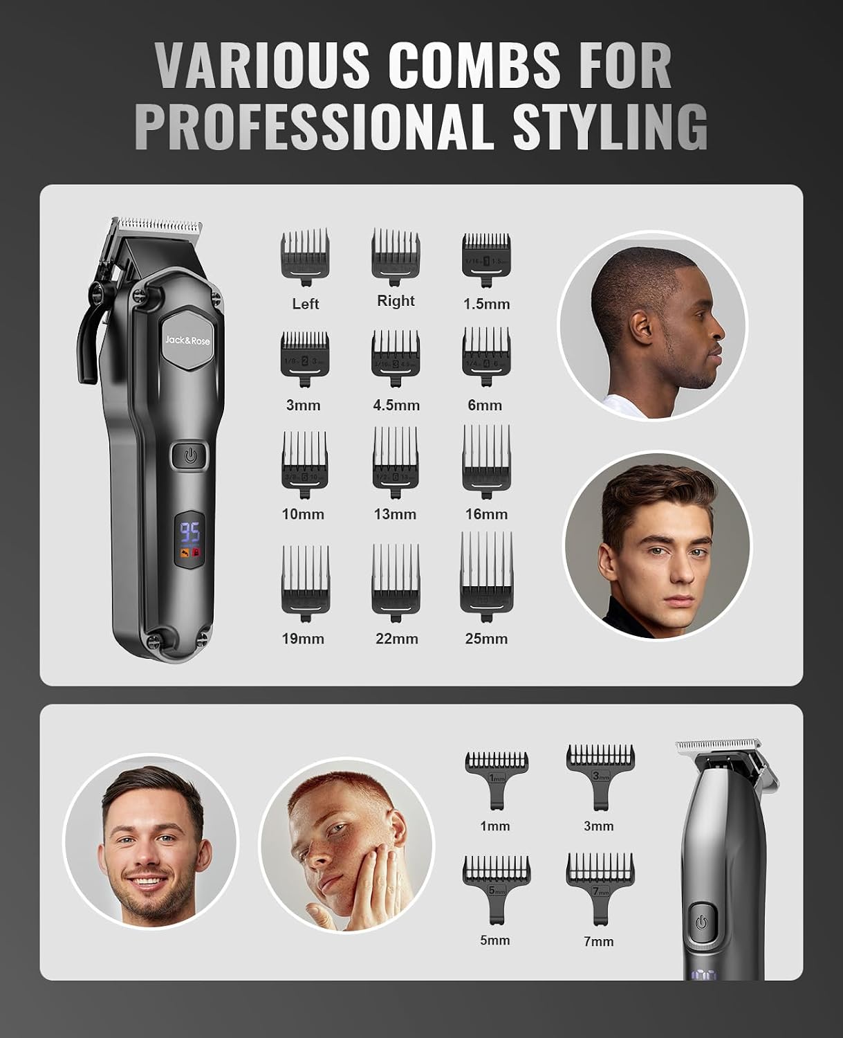 Clippers and Trimmers Set, Cordless Hair Clippers for Men, Barber Clippers Set