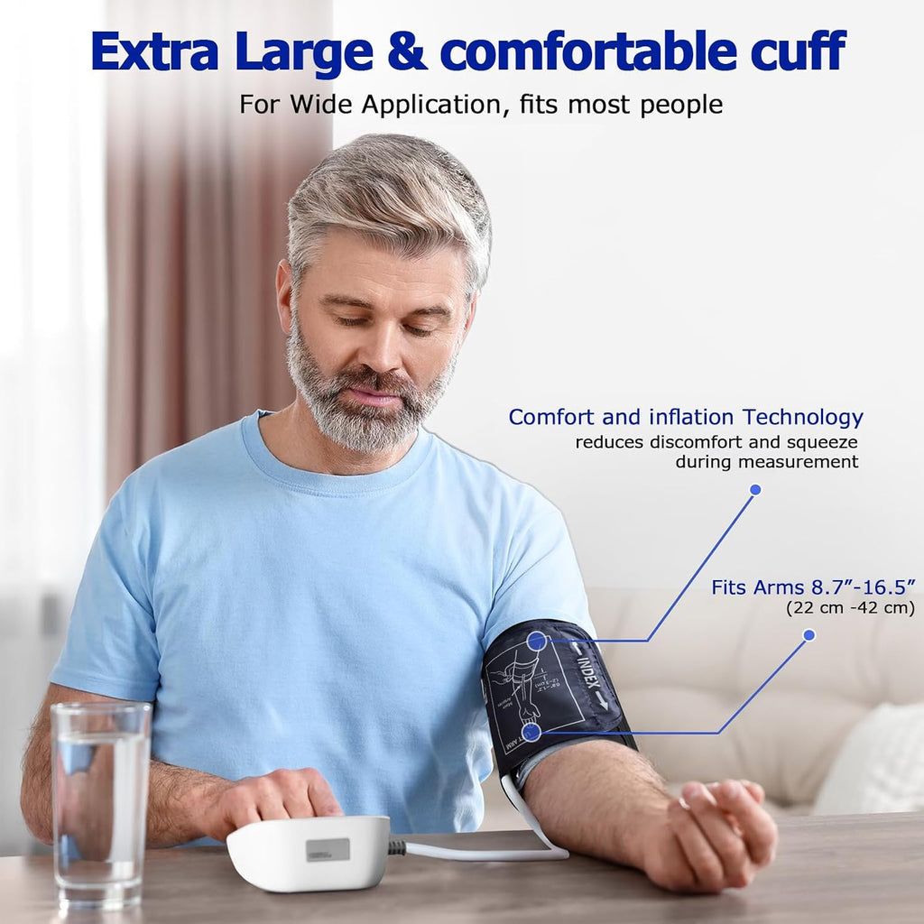 Blood Pressure Monitor, Upper Arm Blood Pressure Monitors for Home Use, 2x199 Readings Memory, Adjustable Arm Cuff