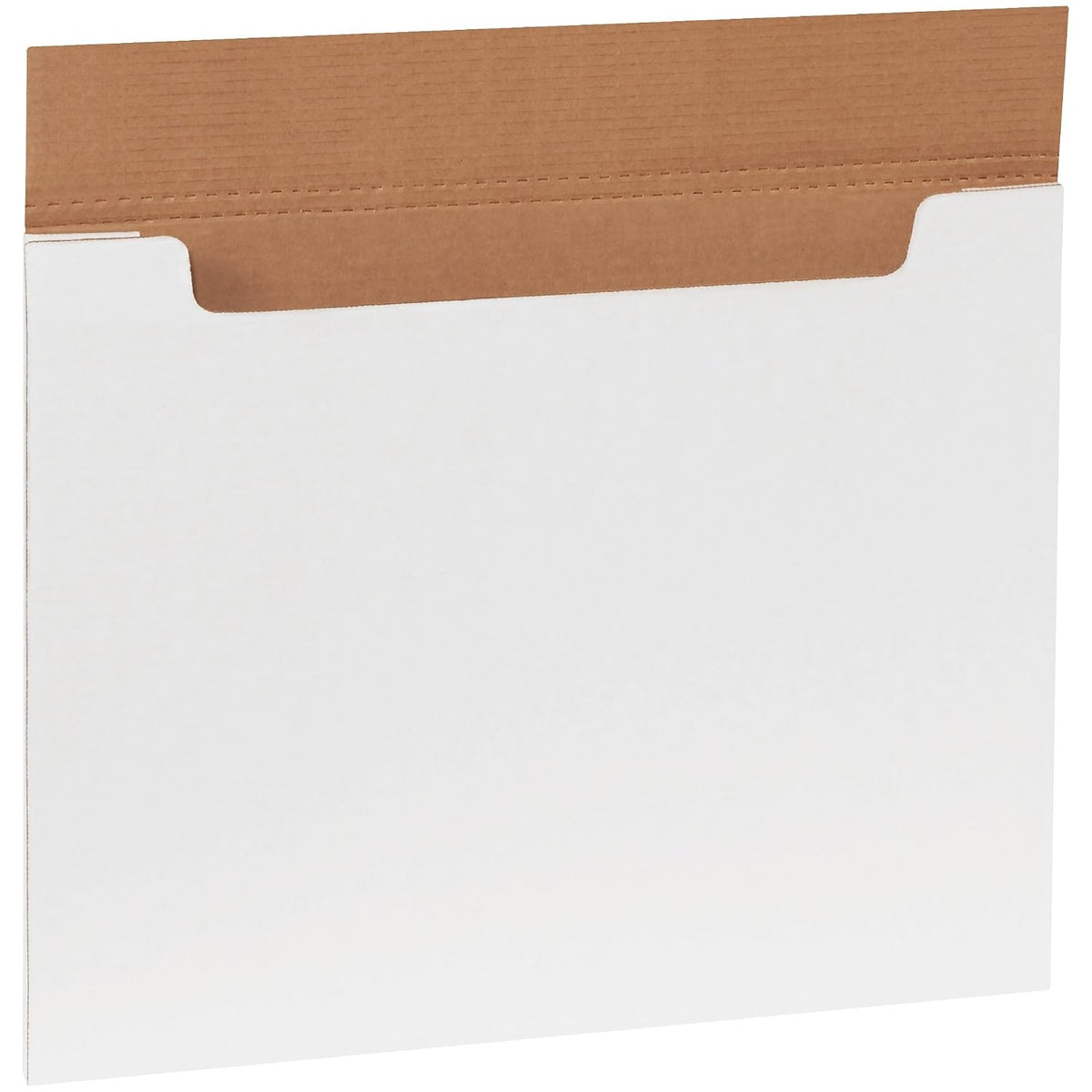 BFM201614 Jumbo White Fold-Over Cardboard Mailers, 20 x 16 x 1/4 Inches, Easy Fold Mailers, Corrugated Die-Cut