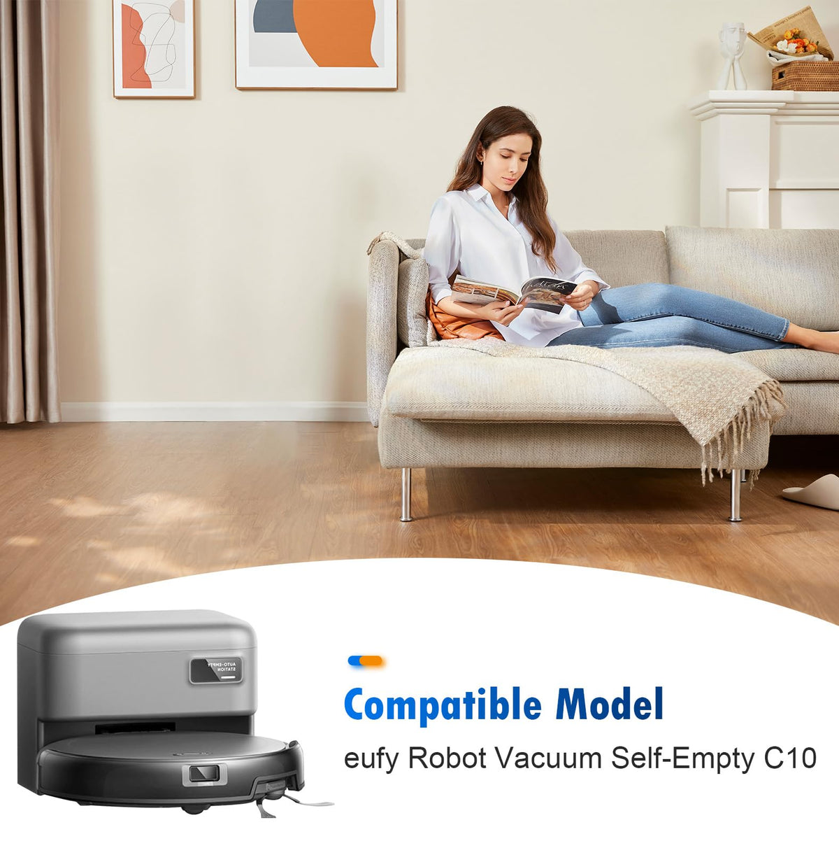 Accessories Kit for Self-Empty eufy C10 Robot Vacuum, Replacement Parts