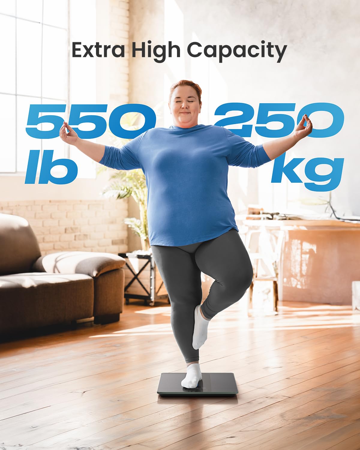 550lb Digital Scale for Body Weight, Large LED Display, Core 1L | Highly Accurate Bathroom Scale for Weight, Big