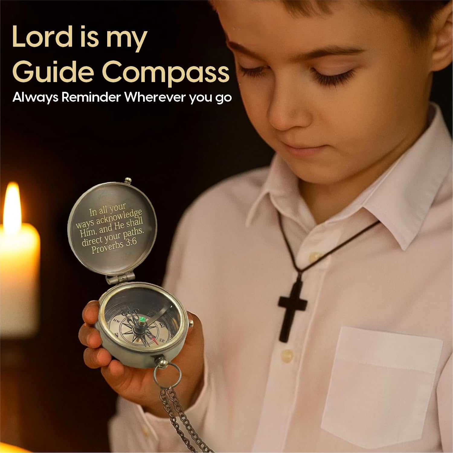Baptism Gift for Teen Boys | Christian Inspirational Keepsake | Catholic Religious Gift for Son, Godson, Grandson |
