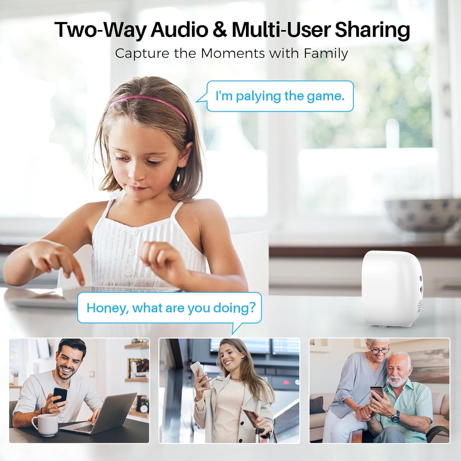 Security Cameras Wireless Outdoor Indoor, 2K Battery Powered WiFi Camera for Home Security, AI Motion Detection