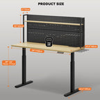 59"x24" Garage Work Bench Electric Height Adjustable with Pegboard