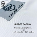 ELITE - Classic White Collar Taekwondo Uniform (TKD Dobok) - Hi Performance Ribbed Fabric for Optimal Comfort