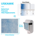6 Pack Compatible Replacement Filters for Bettervent Indoor Dryer Vent Double Layer Design Pre-cut