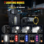 EDC Flashlight Rechargeable, 270°Rotation Magnetic Keychain Flashlight,400 Lumens Portable Flat Mini Flashlights