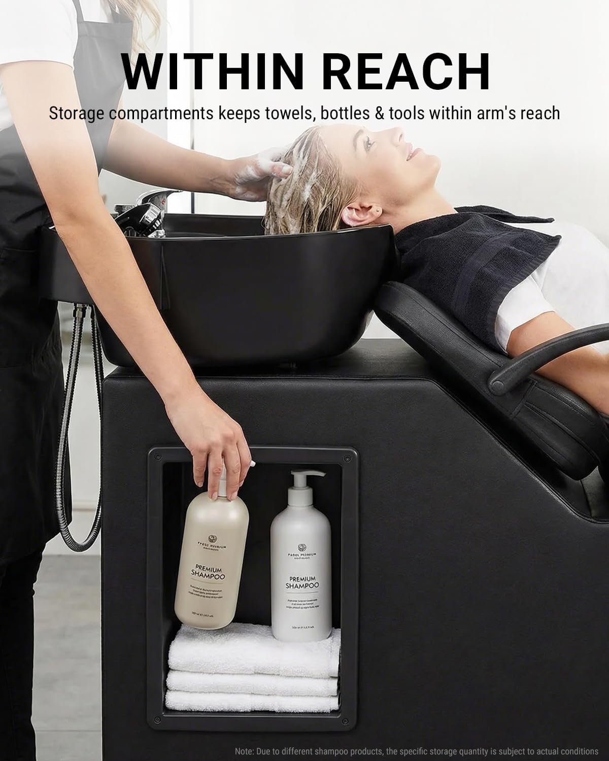 Shampoo Bowl Chair Set, Salon Shampoo Sink Chair | Thick Padding | Splash-Proof Sink | 450 lbs | Durable Plumbing |