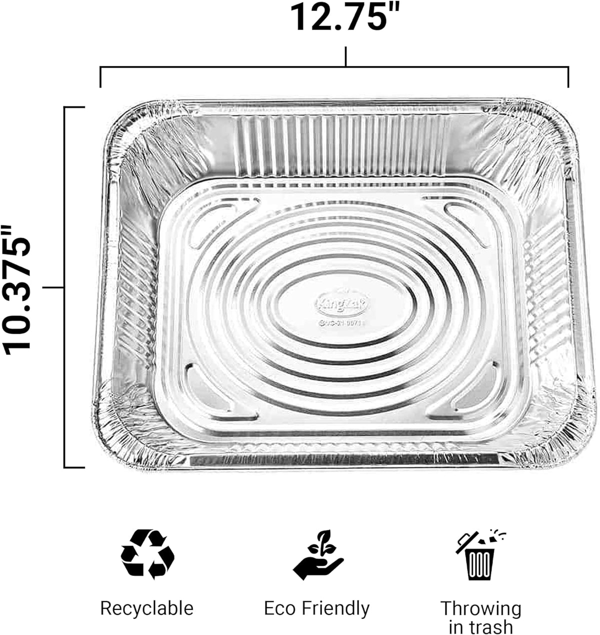 Aluminum Pans Half Size, 9X13, Extra Heavy Duty Disposable Foil Pans For Baking (10 Pack) Roasting & Chafing, Deep