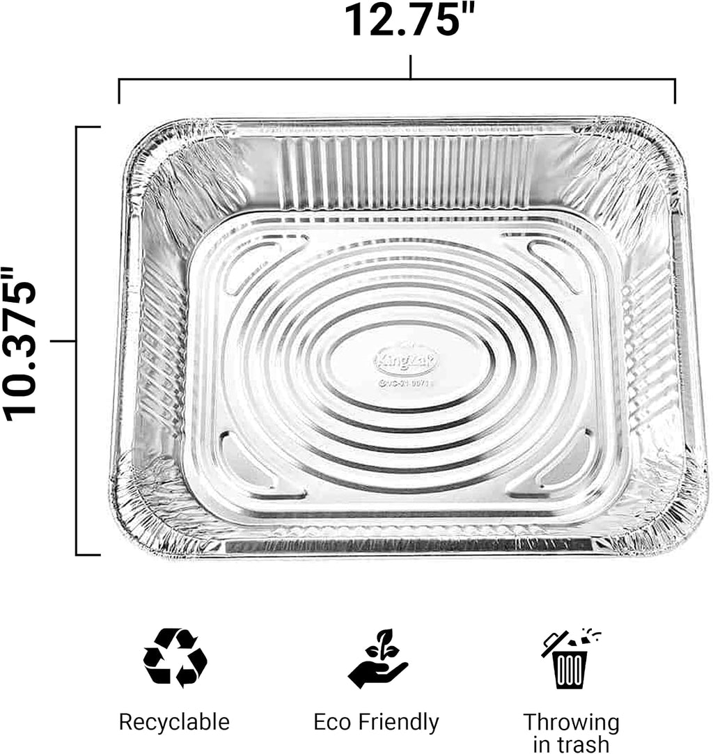 Aluminum Pans Half Size, 9X13, Extra Heavy Duty Disposable Foil Pans For Baking (100 Pack) Roasting & Chafing, Bulk
