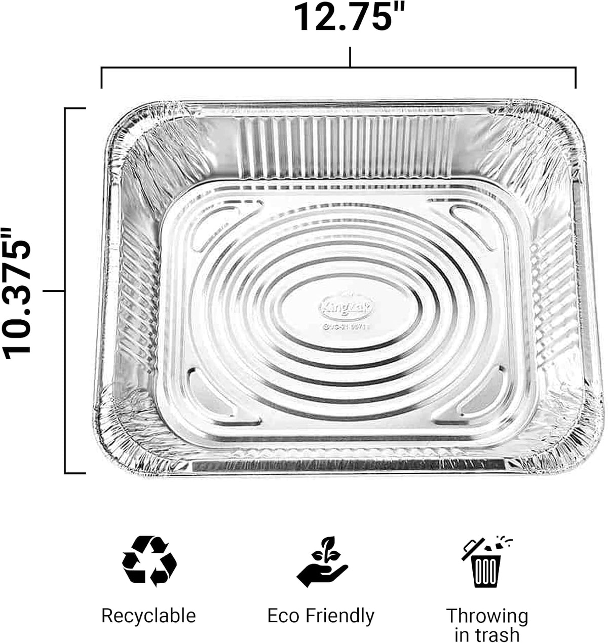 Aluminum Pans Half Size, 9X13, Extra Heavy Duty Disposable Foil Pans For Baking (100 Pack) Roasting & Chafing, Bulk