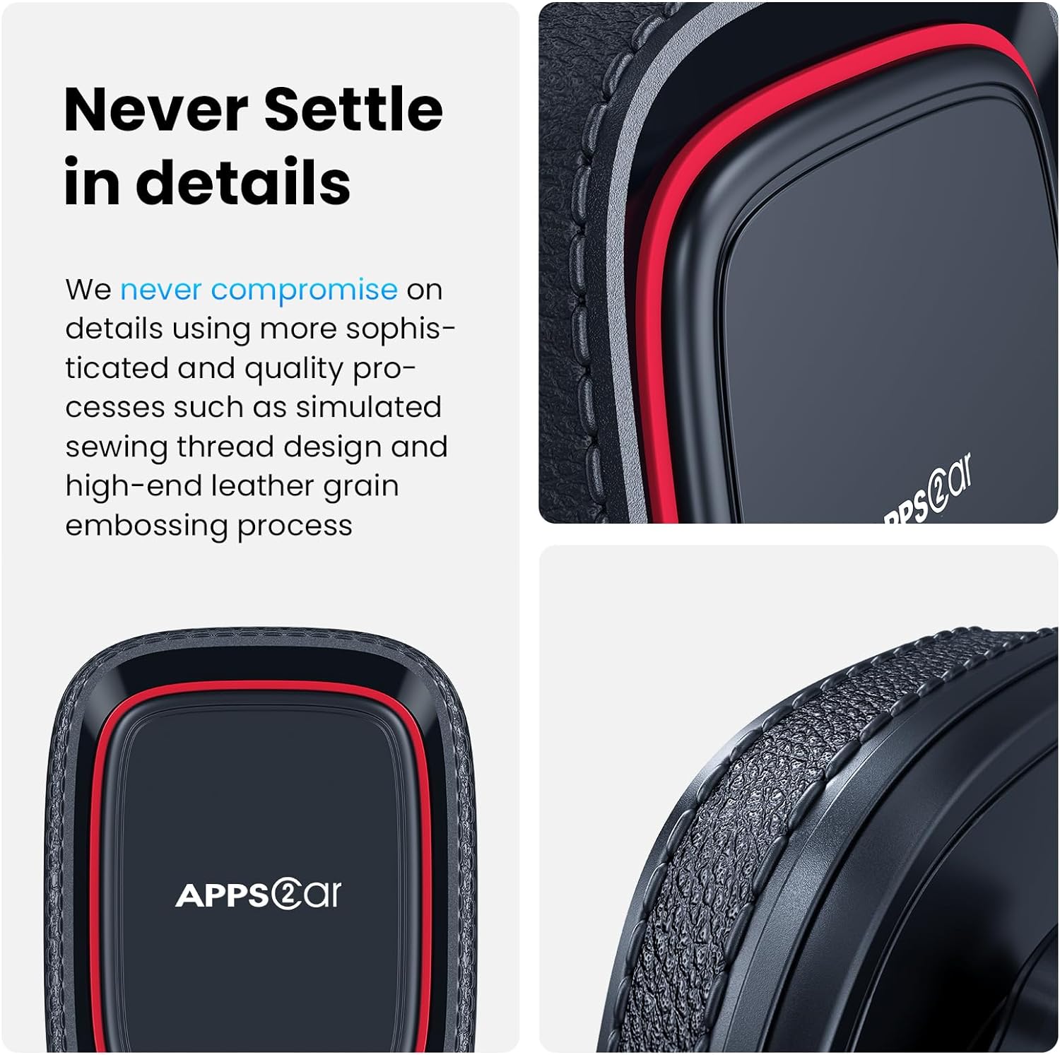 Magnetic Phone Mount for Car, Dashboard & Windshield Suction Cup Holder with Telescopic Arm, Requires Metal Plate for
