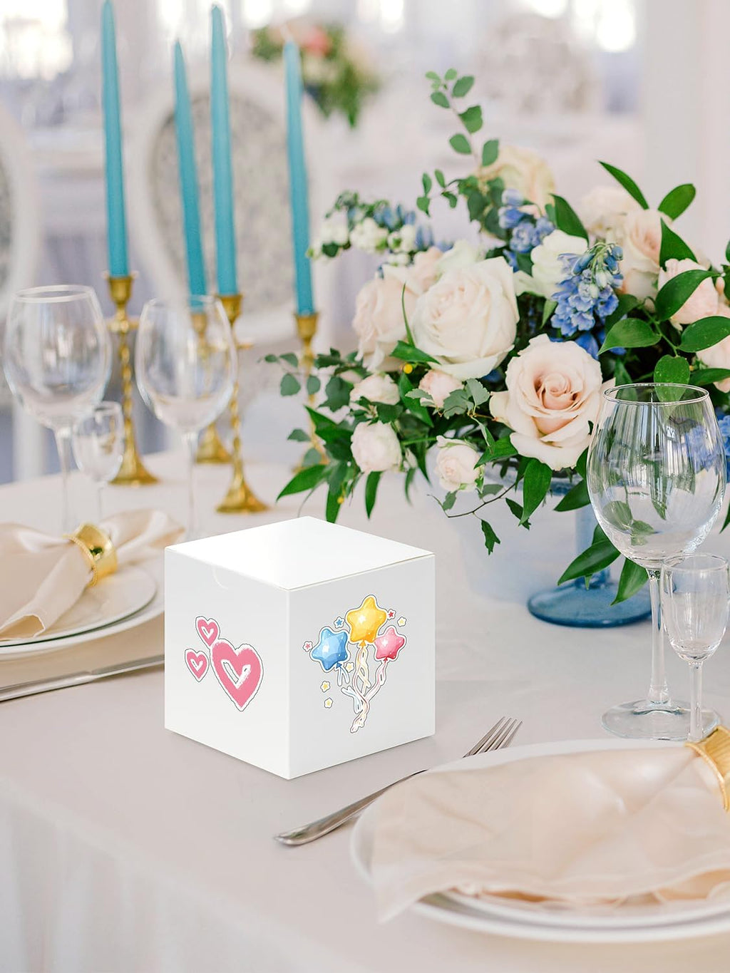 Gift Boxes 4x4x4 50 Pack White Kraft Paper Box with Lids