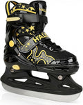 Ice Skates for Kids Girls Boys with Glitter Star, Adjustable Skates for Beginner with Triple Safety Closure, Gradient