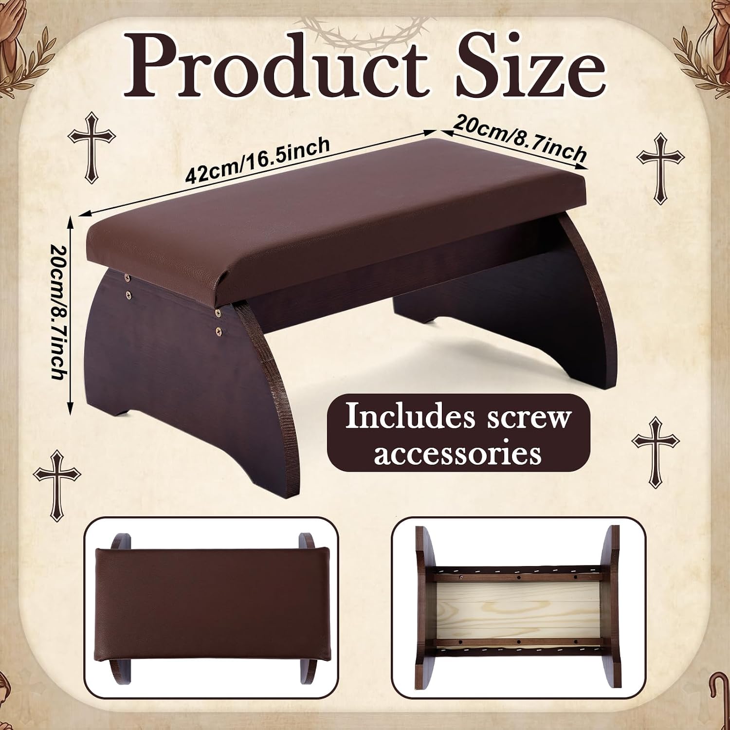 Prayer Kneeler Bench, Wooden Kneelers for Praying