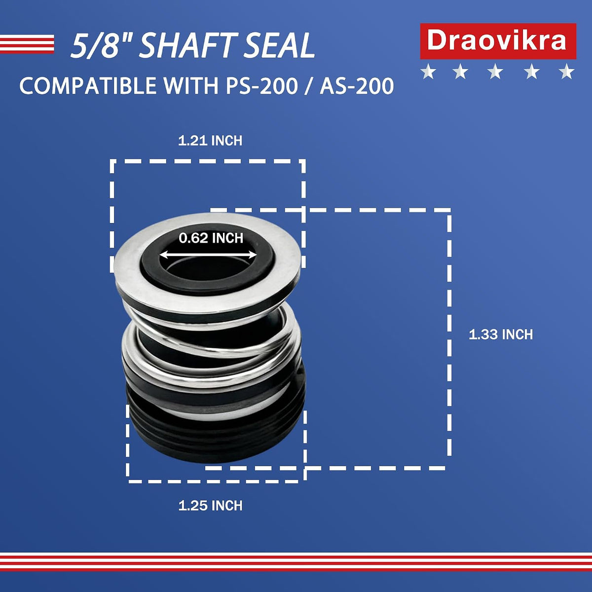 PS-200 5/8 Shaft Seal Kit for Aqua-Flo XP2 Pool Pump, 2 Pack