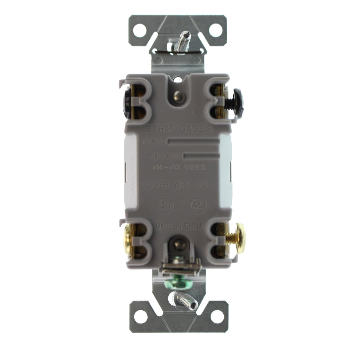Hubbell RS415WZ Spec Grade Toggle Switch, 4-Way, Grounding, 15-Amp, 120/277-Volt, White, (48-Pack)