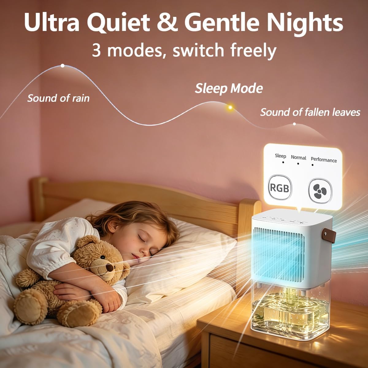 Dehumidifier 60oz Small Dehumidifier for Home 430 Sq.Ft Quiet Dehumidifier with 10 Color Lights&Auto Shut Off 3 Modes