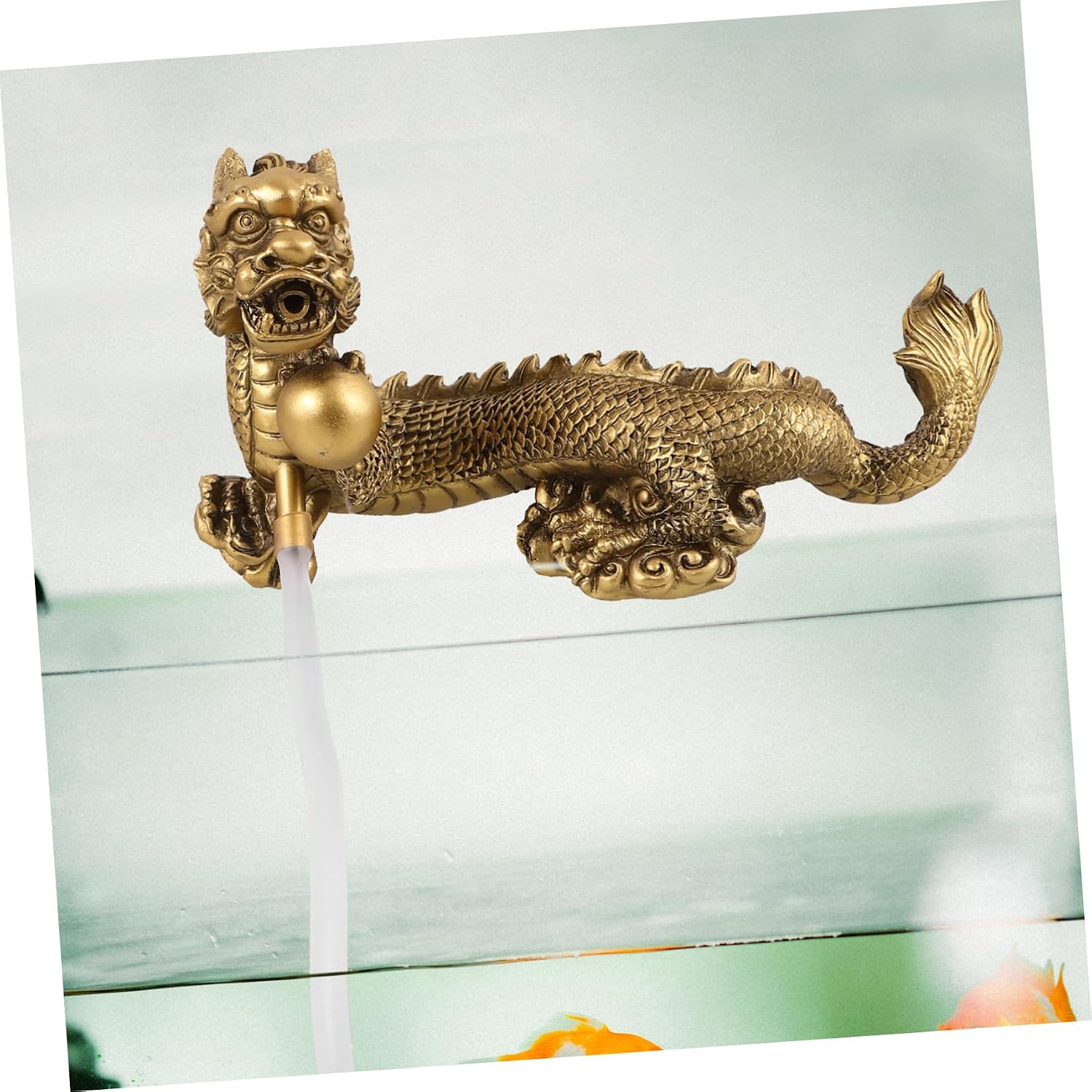 Dragon Statue Fish Tank Fountain Decor Water Fountain Air Pump for Aquarium