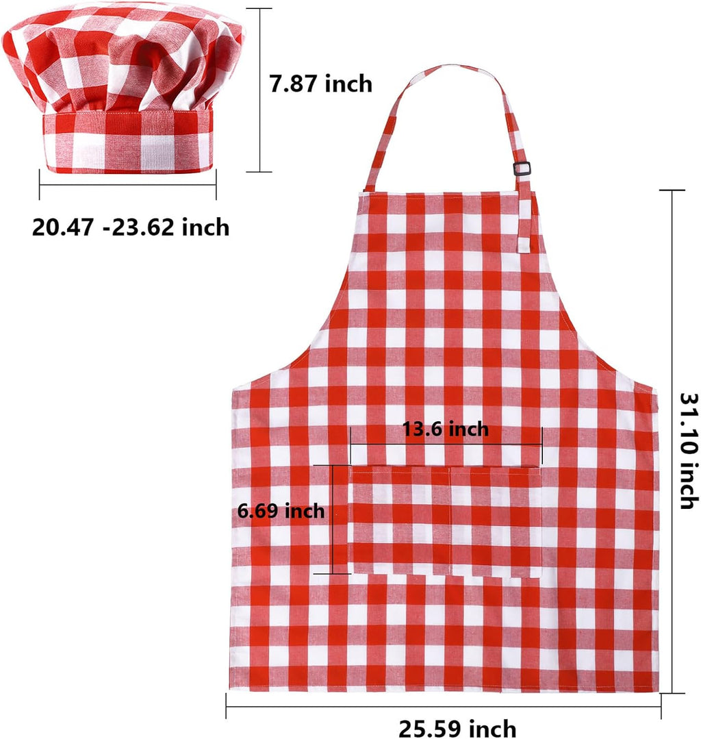 2 Pcs Chef Hat Apron Chef Costume for Women Men Adult