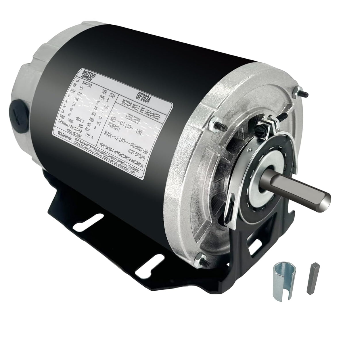 GF2024 1/4HP Electric Motor 115V 1725RPM 60Hz 48F Belt Drive Blower Motor