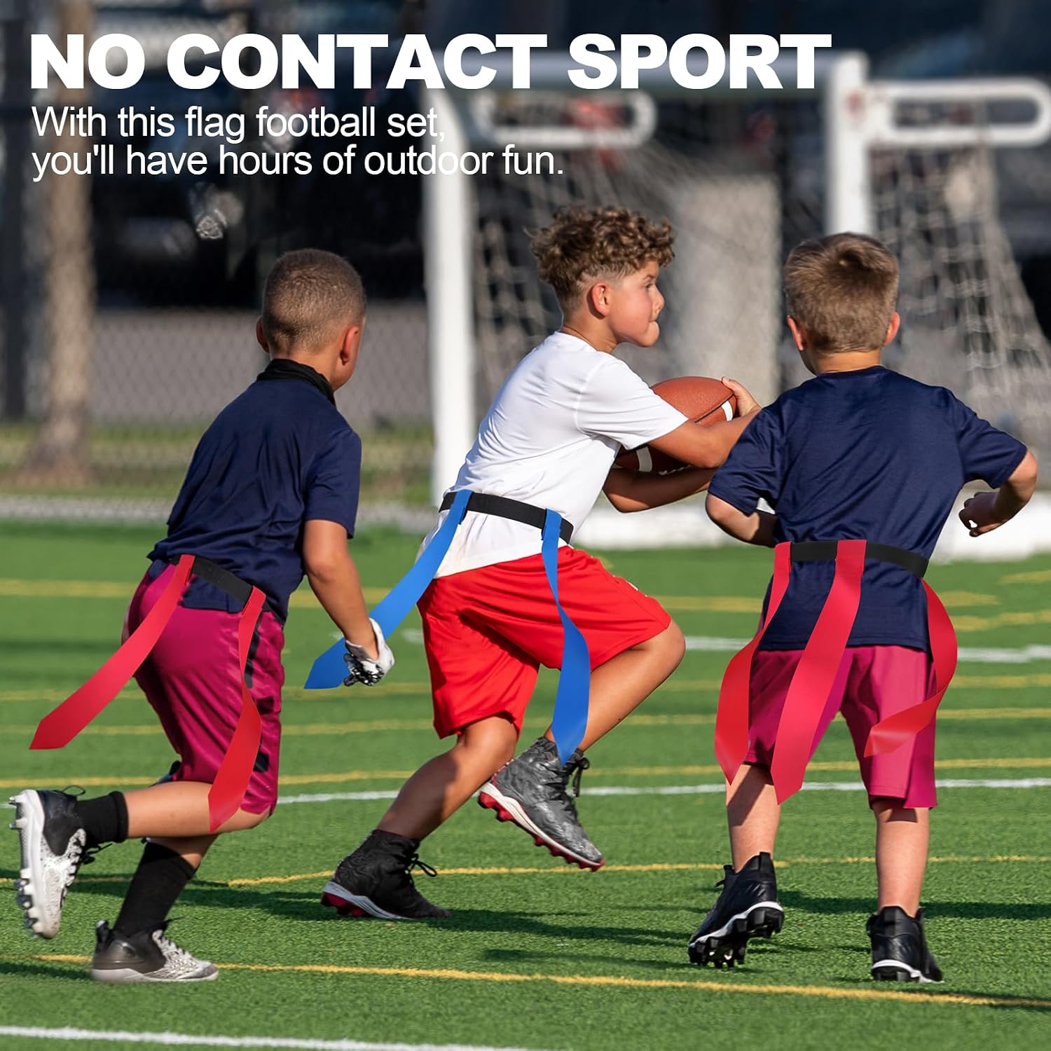 Flag Football Belts, Adjustable Sets for 2 to 20 Youth and Adult Players | Available in 2, 4, 10, 14 or 20-Piece