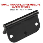 6 Pack Matte Black Interior Door Hinges 3.5" Rounded 5/8" Radius Corners