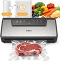 Food Vacuum Sealer Machine, 80kPa Automatic, Includes 1 Roll & 20 Bags | Vacuum Sealer For Dry & Moist Food with