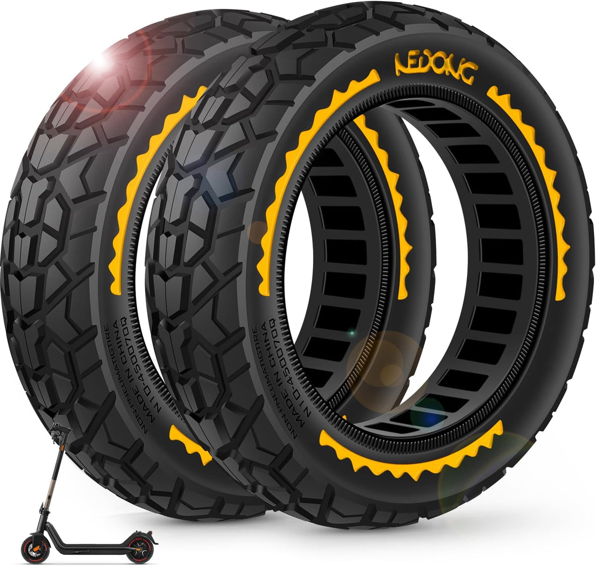 BANGTING 2PCS Upgrade 50/75-6.1 Scooter Off-road Solid Tires, 8.5x2 inches Tires Tubeless for Gotrax GXL V2/XR/APEX, 8 1/2 x2 Tire Replacement for Hiboy S2, Xiaomi 3 Lite/3/Pro 2/1s/M365