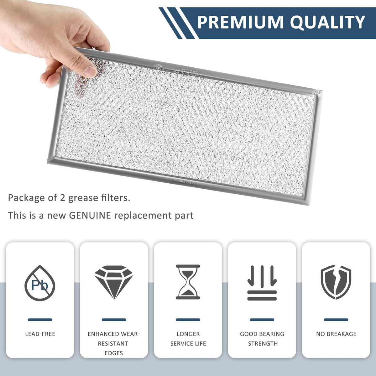 Fits for Whirlpool W10208631A Microwave Grease Filter (2 Pack)