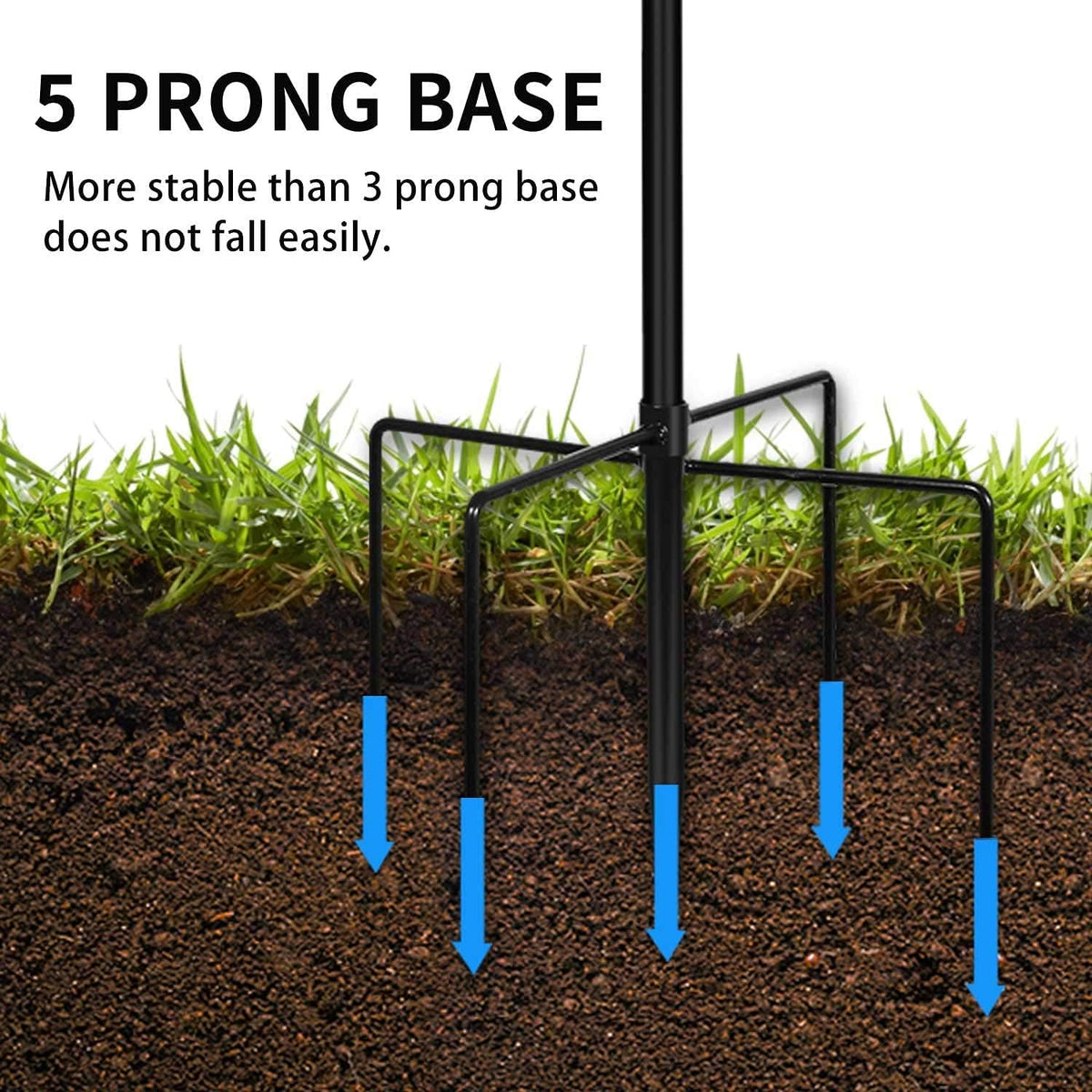 Shepherd Hooks 2 Pack - 48 Inches High 1/2 Inch Thick Adjustable Rust Resistant Shepards Hooks for Outdoor Solar