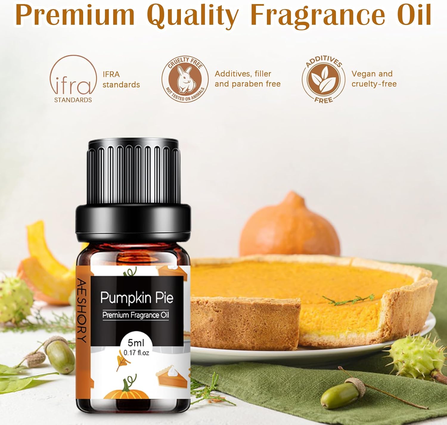 Bakery Essential Oils Set - Fragrance Oil for Diffusers, Candle Making - Pumpkin Pie, Coffee Cake, Oatmeal Cookie