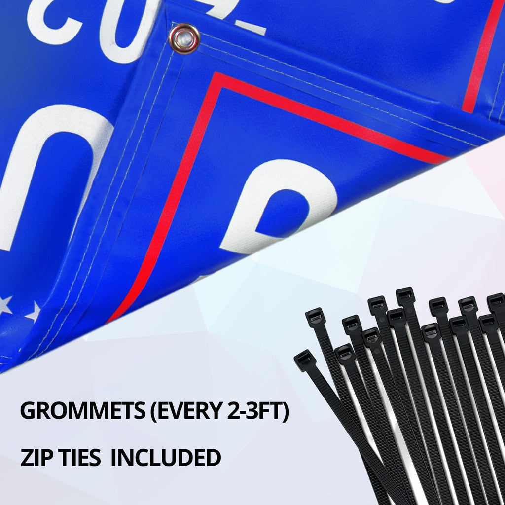 Custom Vinyl Banner Double Sided - 18oz Heavy Duty Vinyl Sign - Metal Grommets & Hemmed Sides - for Celebrating