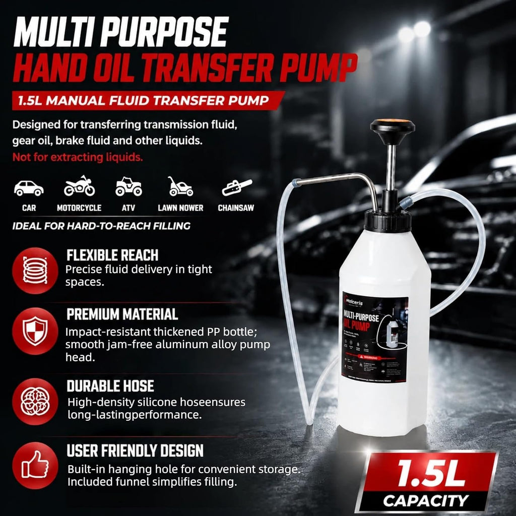 1.585 Quart Multi Purpose Hand Oil Transfer Pump with 39.5" Hose&Funnel