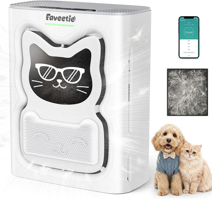 Pet Air Purifier for Large Room, 2300 sq ft | 4-in-1 H13 HEPA Washable Pre-filter, Air Quality Sensor & Auto Modes