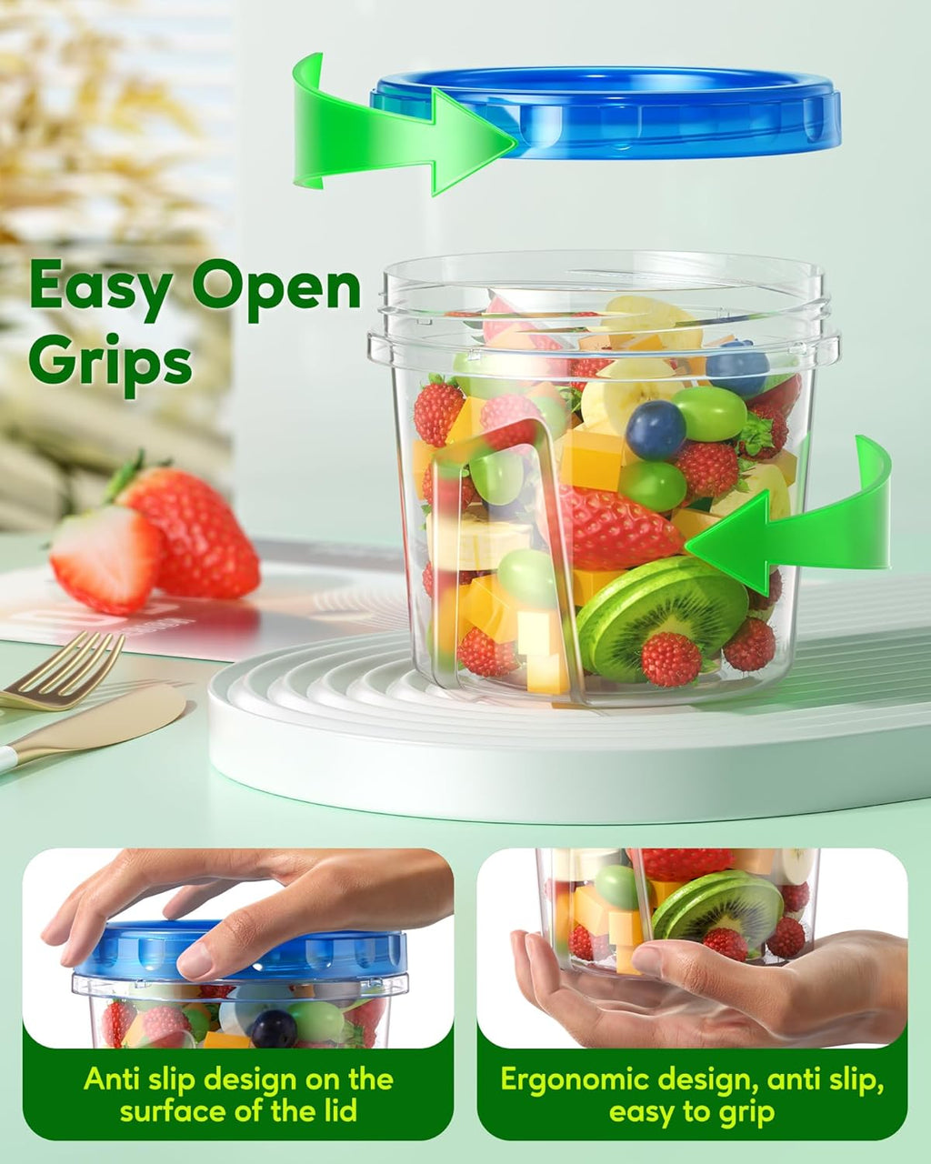 8 Pack-24 OZ Freezer Storage Containers, Plastic Soup Container with Lids, BPA Free Food Storage Containers with