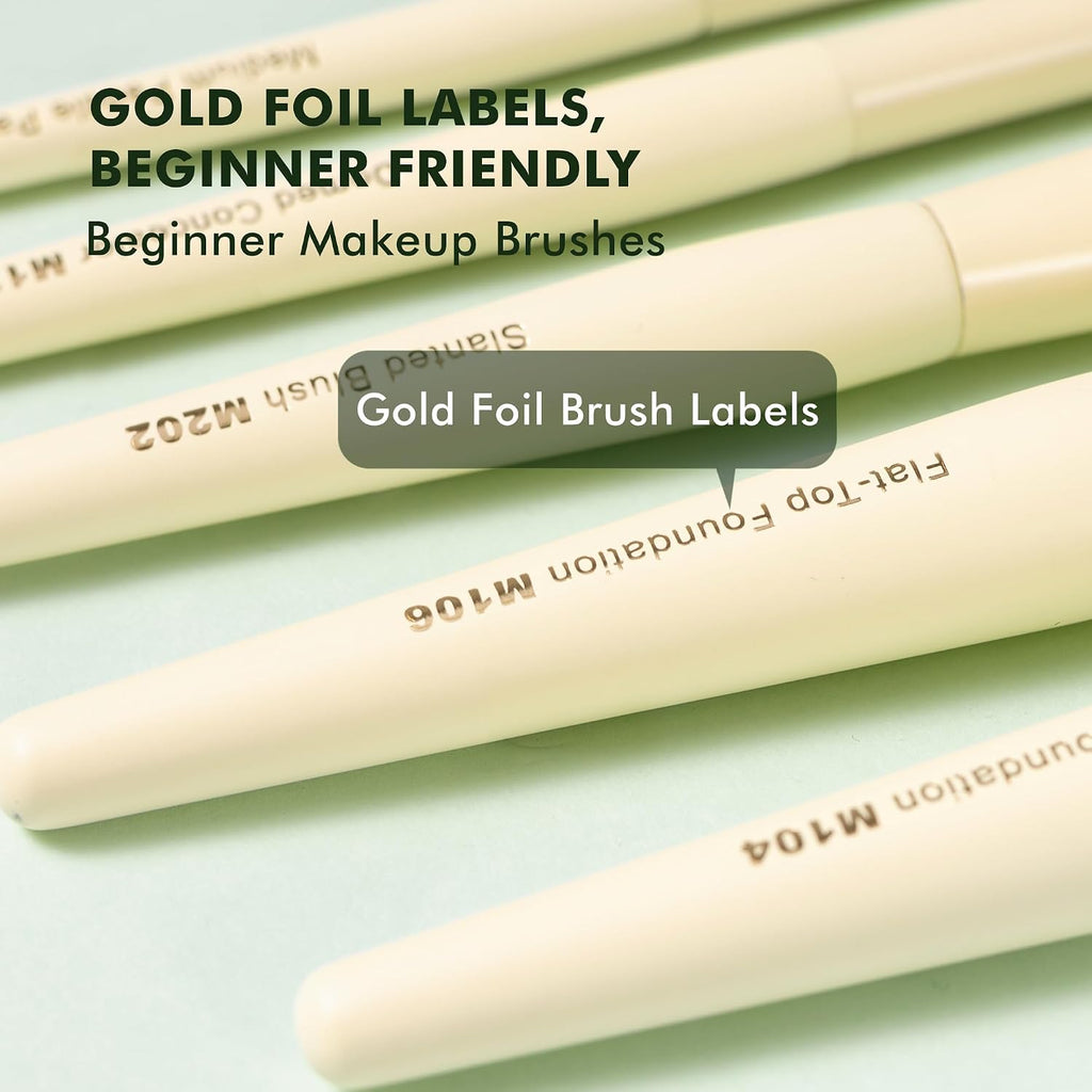 Buttery Blends Brush Set 18Pcs Face&Eye Makeup Brushes Set labeled
