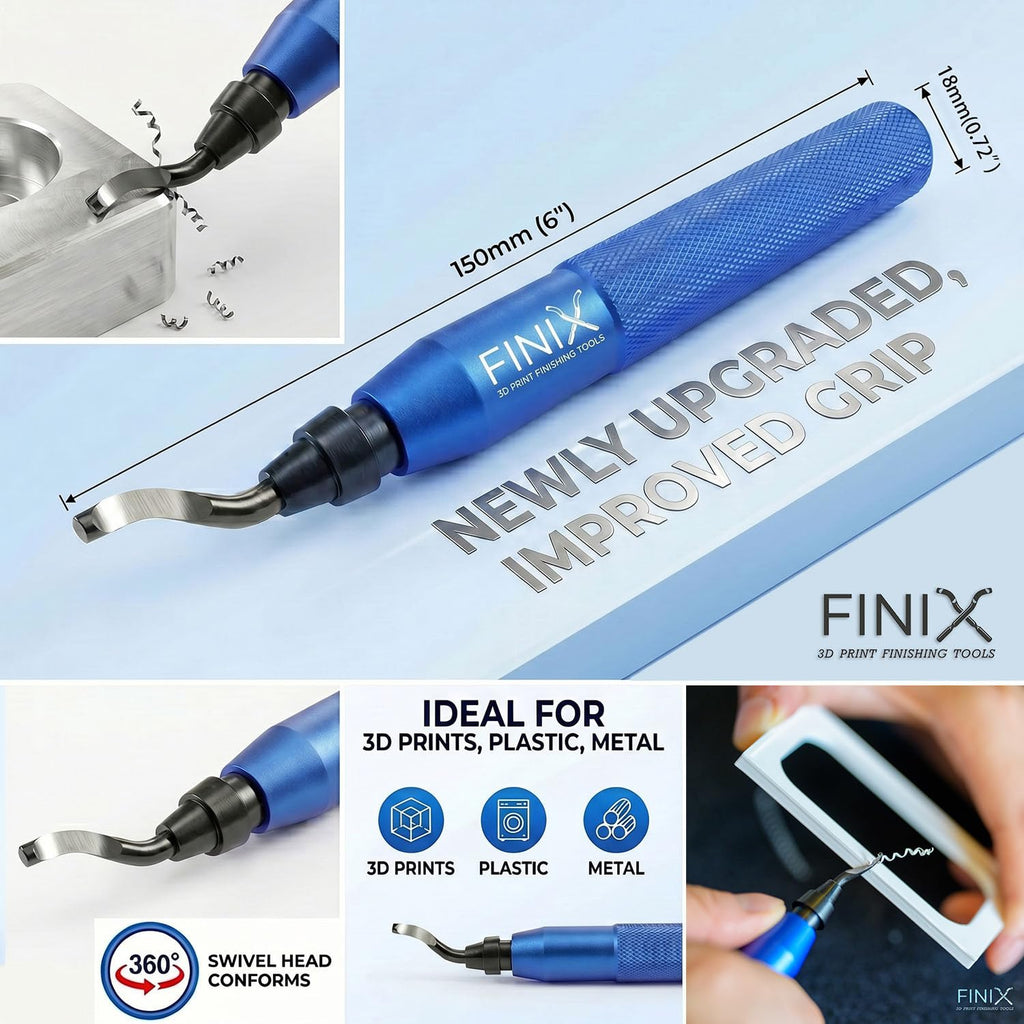 Deburring Tool 3D Printing Kit 19-Pcs for Resin, Metal with Improved | 3D Printer Deburring Tool, Anti-Fatigue Thick
