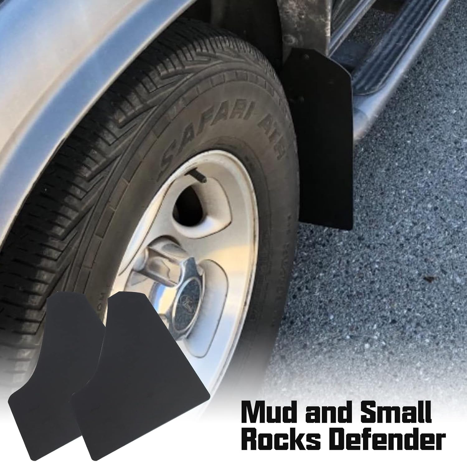 Car Mud Flaps Universal Fit Black Splash Guards (4 Pack) with 20 Pieces 6mm Fastener Rivet Clips