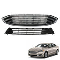 TJHSM Front Grille Bumper Black Chrome Replacement for F-usion