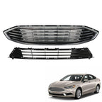 TJHSM Front Grille Bumper Black Chrome Replacement for F-usion