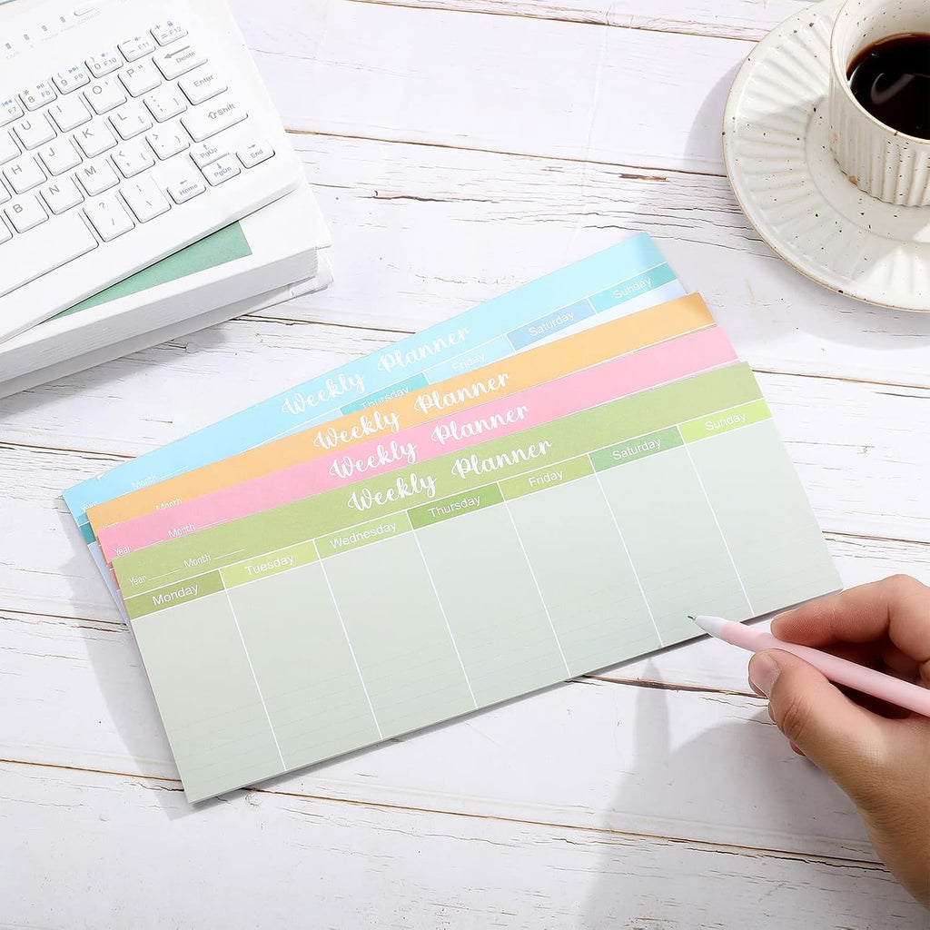 120 Sheets Weekly Planner Notepad Tear off Weekly Calendar Pad to Do List Sticky Notepad Desk Schedule Planner for