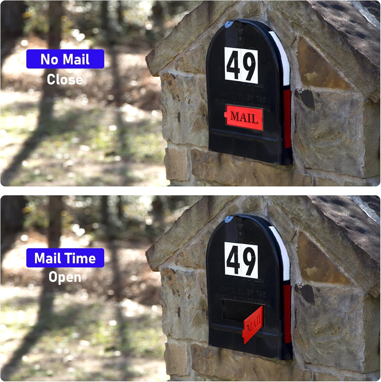 Mailbox Flag Replacement Kit for Brick & Stone Mailboxes | Red All-Weather Plastic Flag for Front Wall Mount