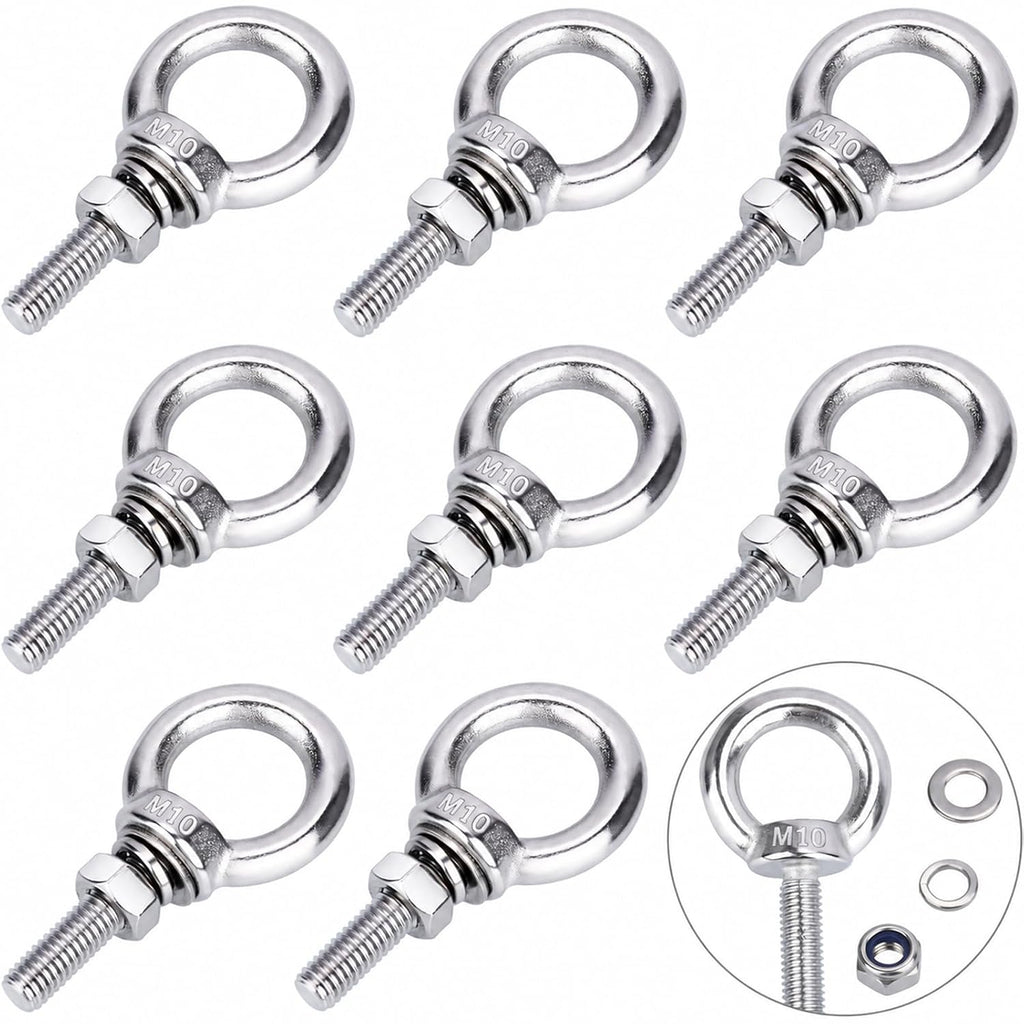 Eye Bolt with Nuts, 304 Stainless Steel Machinery Shoulder Eyebolts