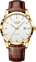 Watches for Men Waterproof Analog Dress Vintage Chronograph Analog Casual Leather Stainless Steel Unique Quartz