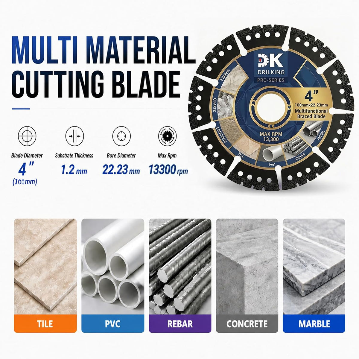 4 inch Diamond Blades, Multi-Purpose Metal Cutting Wheel - 3 Pack