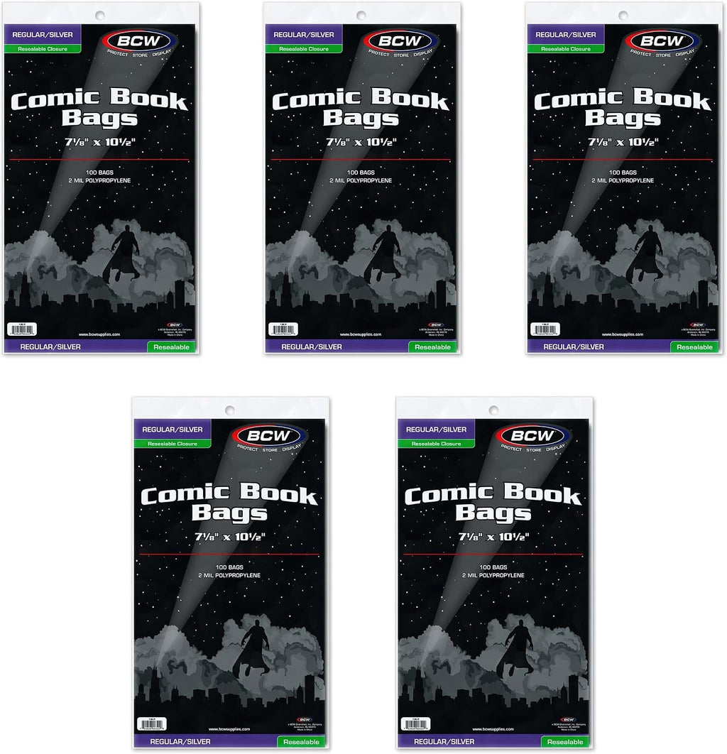 Resealable Silver Age Comic Bags - 500 ct | Archival Quality, Acid-Free Protection for Silver Age Comic Books | 7 1/8
